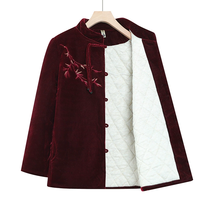 Demi-season cotton down jacket, for middle age, increased thickness