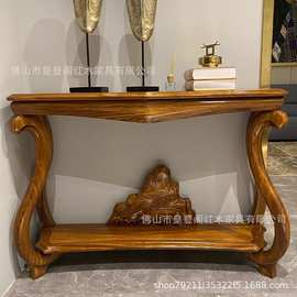 新中式实木玄关桌入户门厅装饰柜客厅靠墙玄关台端景台摆设玄关柜