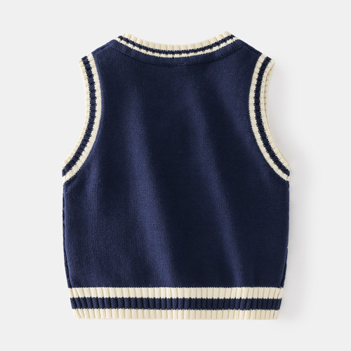 Boys' woolen vest tops baby pullover sweaters  new spring and autumn children's clothing children's sweaters wholesale trend