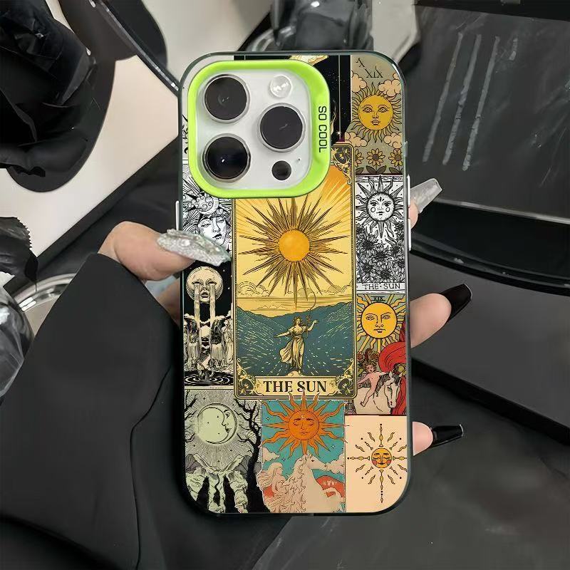 La diosa del sol es adecuada para la carcasa del teléfono móvil Apple 16Promax, carcasa de gas, iPhone15/14/13 texto 12