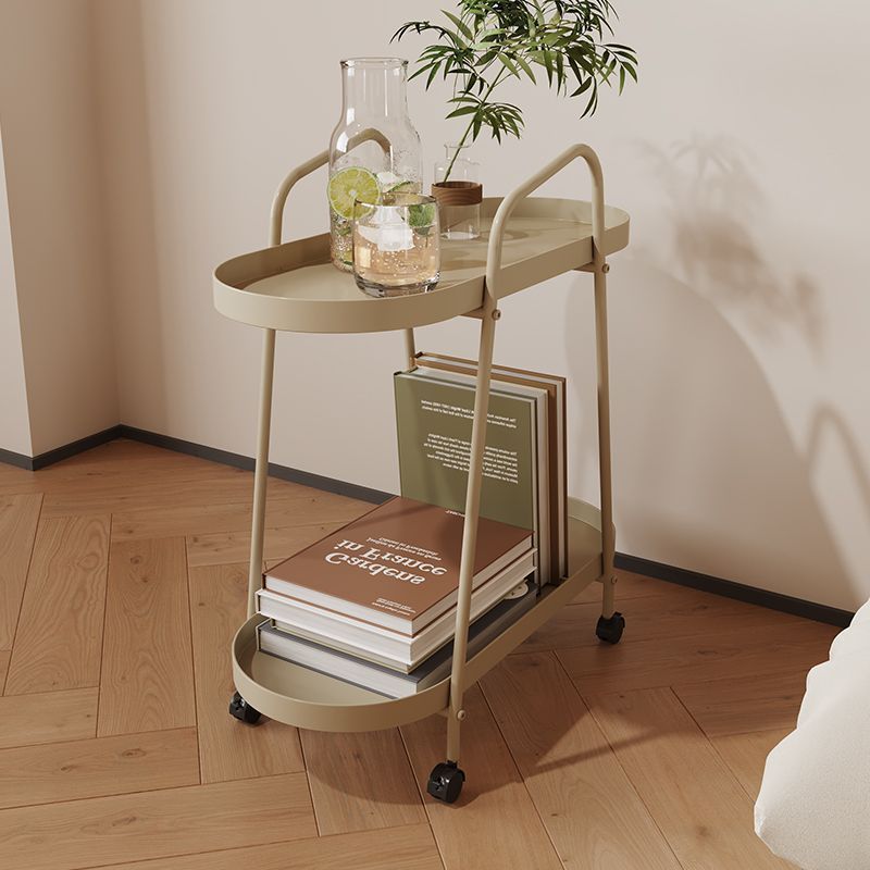 Cream móvil sala de estar sofá gabinete creativo moderno simple con ruedas mesa de té dormitorio cabecera carro pequeño estante