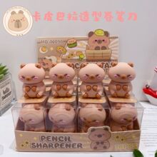 新款卡通创意卡皮巴拉造型笔刨可爱硅胶卷笔刀高颜值削笔器削铅笔
