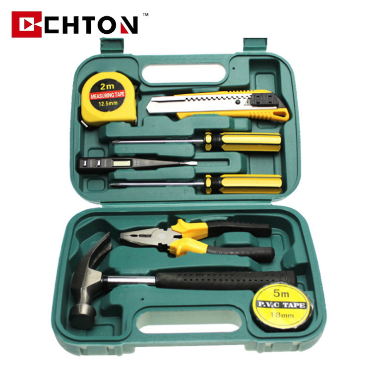 9 피스 세트 8009 자동차 비상 수리 키트 다기능 가정용 하드웨어 도구 세트 드라이버 망치