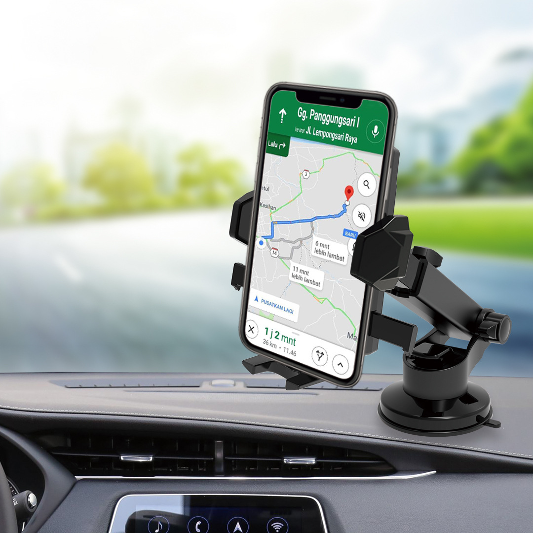 Cross-border new car accessories car 360-degree rotating extendable suction cup navigation phone holder universal