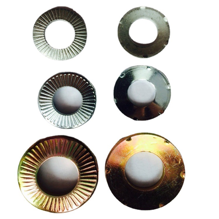 304/316L不锈钢触地垫片 SN70093防滑六爪花纹蝶形滚花垫片接地垫