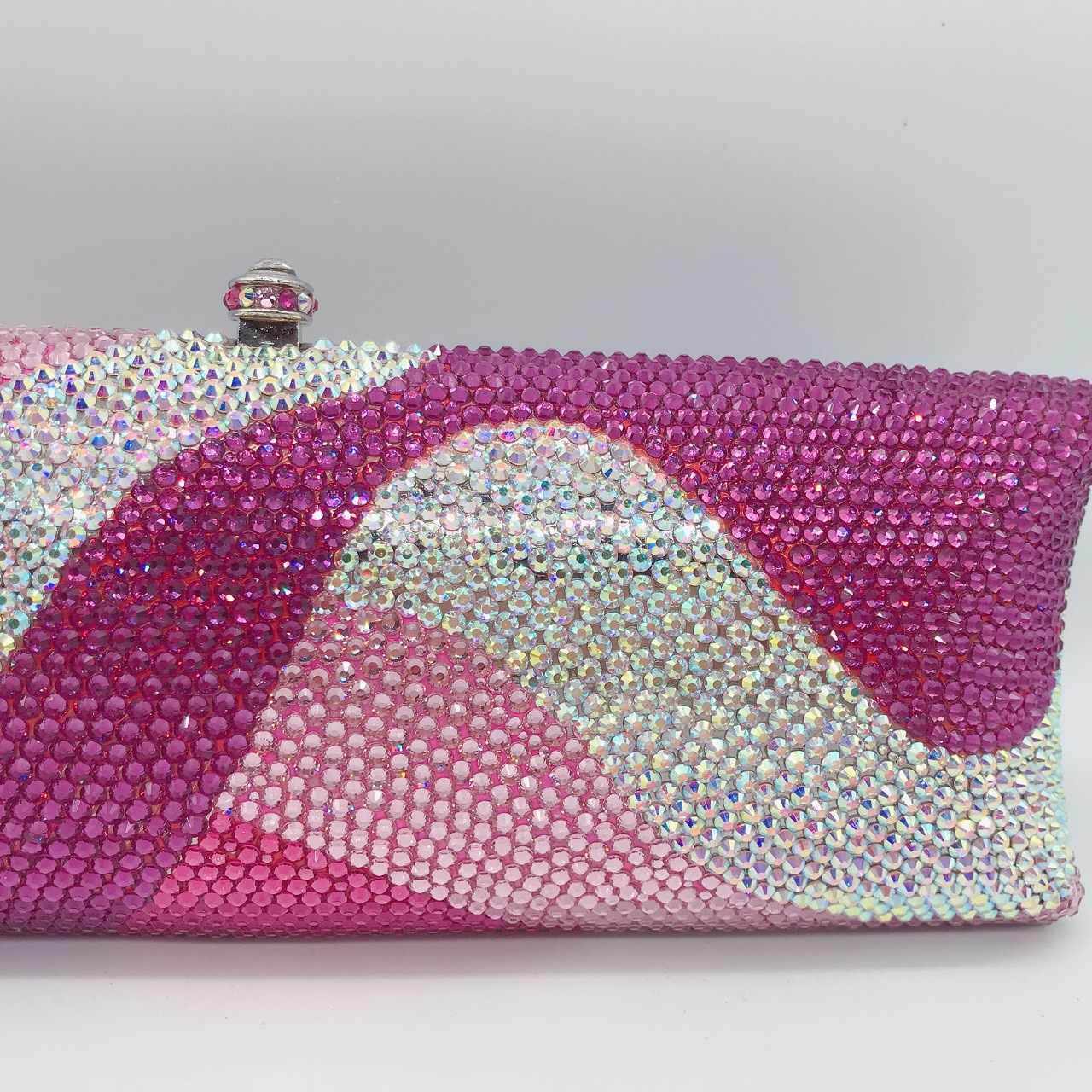 Túi clutch nữ đính đá rhinestone cầm tay hộp cứng dự tiệc — 10 # xanh ngọc chi tiết 43