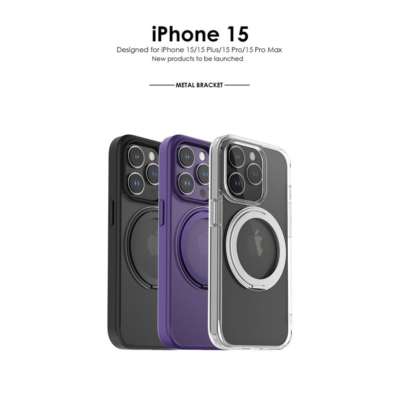 Suitable for Iphone16 Mobile Phone Case Apple 14Pro Frosted Mobile Phone Case 360 ° Rotating Magnetic Holder Mobile Phone Case