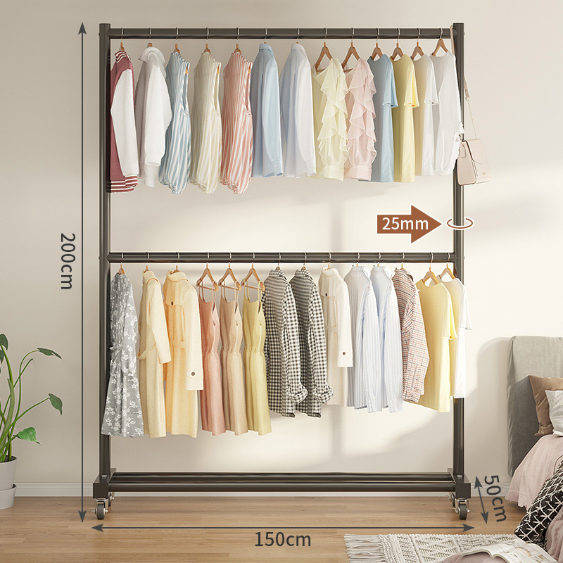 바퀴 달린 더블 레이어 검정색 150*200