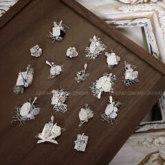 Qingmo スノーシャドウアイスドリームシリーズネイルアートパイルダイヤモンドボールホワイトアイスフラワーパイルダイヤモンドスーパーフラッシュネイルデコレーション 49-63