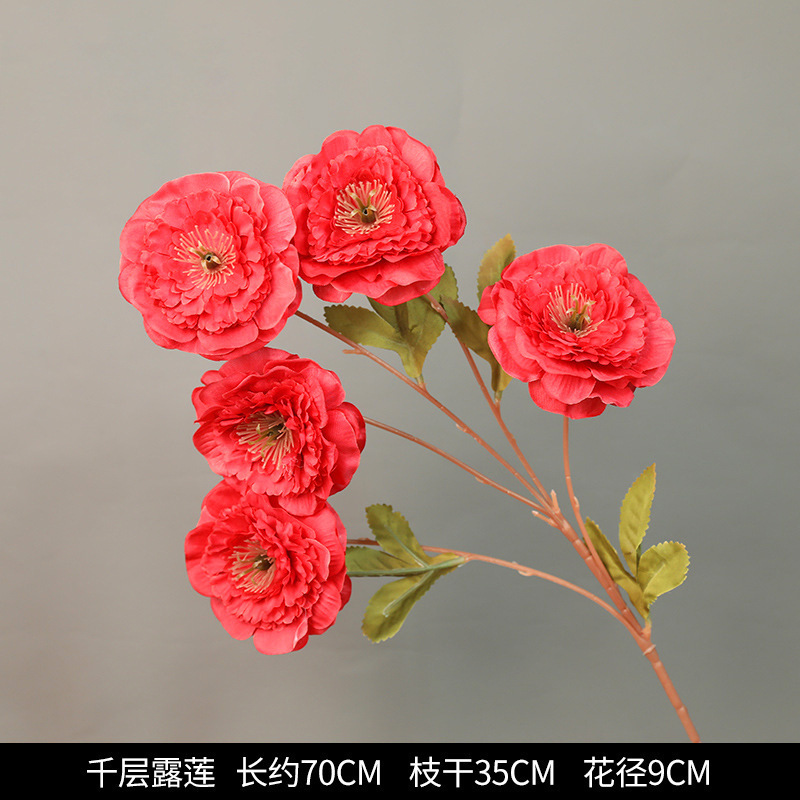 红色仿真花婚礼婚庆场地场景布置道具仿真花束花艺装饰花假花批发|undefined