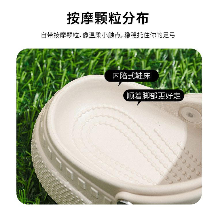 Dép lỗ xỏ ngón nữ đế dày EVA tăng chiều cao 5.5 cm, chống trượt chống mùi, mũi trùm kín — EN30 Xương trắng chi tiết 11