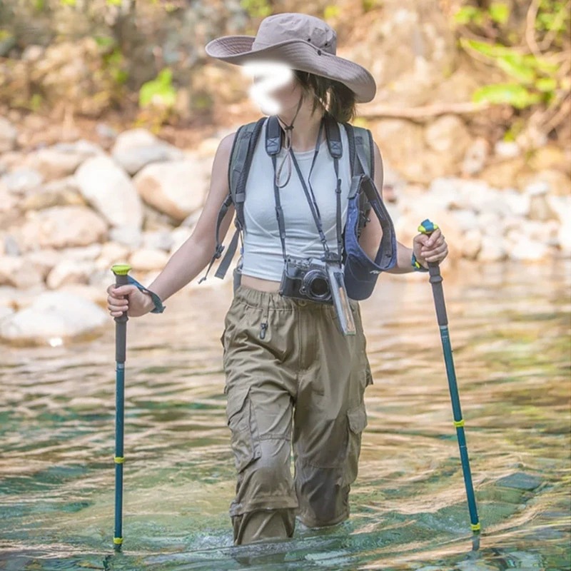 Hiking Pants Quick-Dry Detachable Two-Way Climbing Cargo Pants Men's Sichuan Travel Wear Nylon Softshell Pants Summer