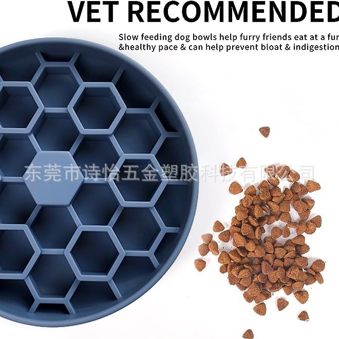 Plato de comida lenta de la categoría alimenticia de la nueva llegada con la taza de la succión cuenco del perro del anti-estrangulamiento