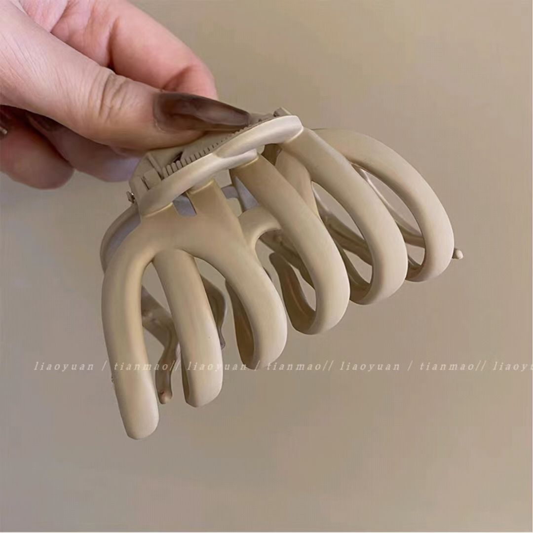 베이지 호박 클립 9cm