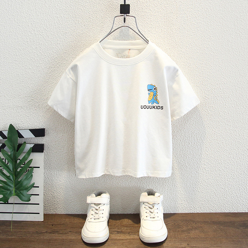 7983 camiseta de manga corta para niños 2025 nuevos tops de ropa para niños ropa de verano para niños tendencia estilo rufián guapo moda versión coreana