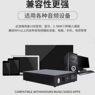 Car Audio Speaker Subwoofer Bluetooth Universal USB Powered Decoding Wood 4inch Projection Car Subwoofer