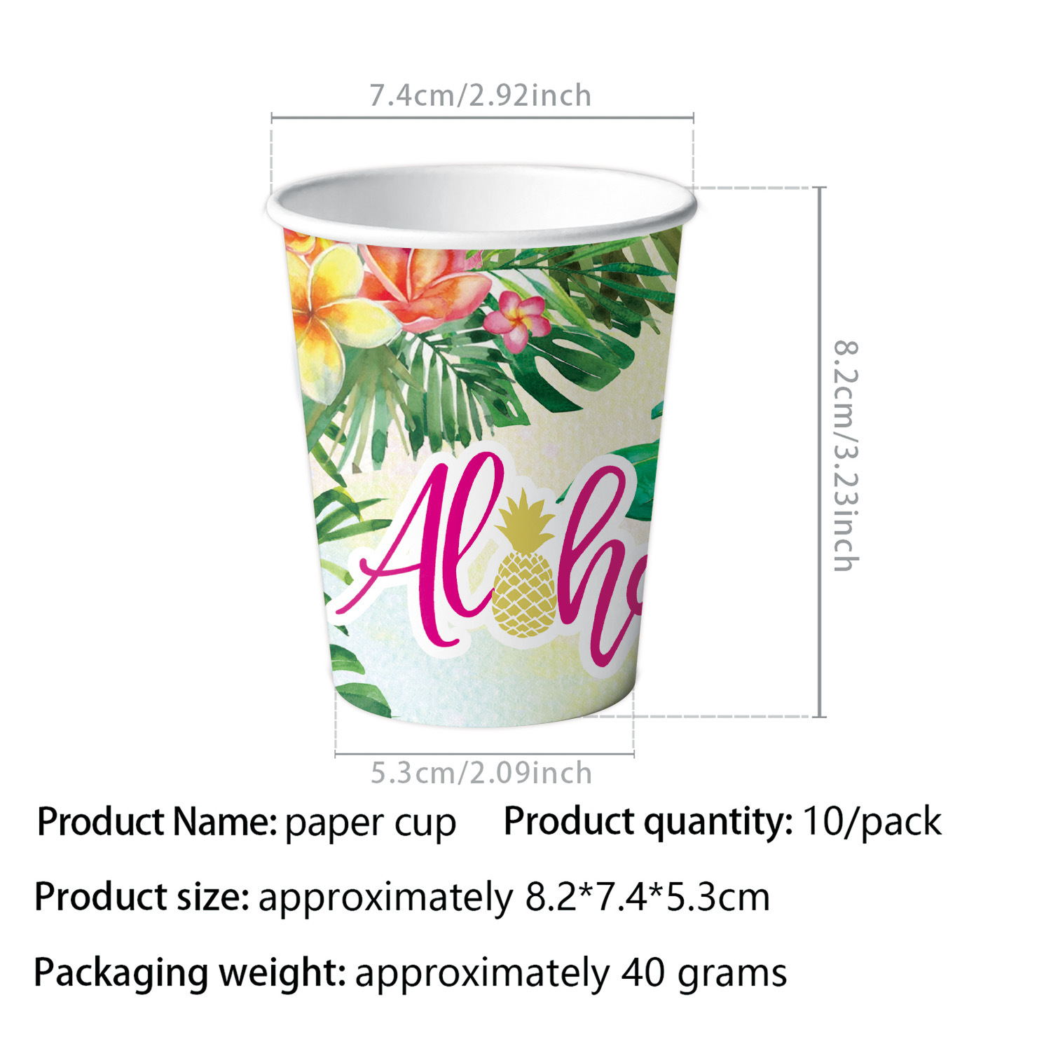 Verano tema hawaiano flamenco piña fiesta vajilla desechable bandeja de papel taza de papel bandera suministros de mantel