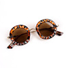 Children's fashionable sunglasses with letters, retro metal sun protection cream, Korean style, UF-protection
