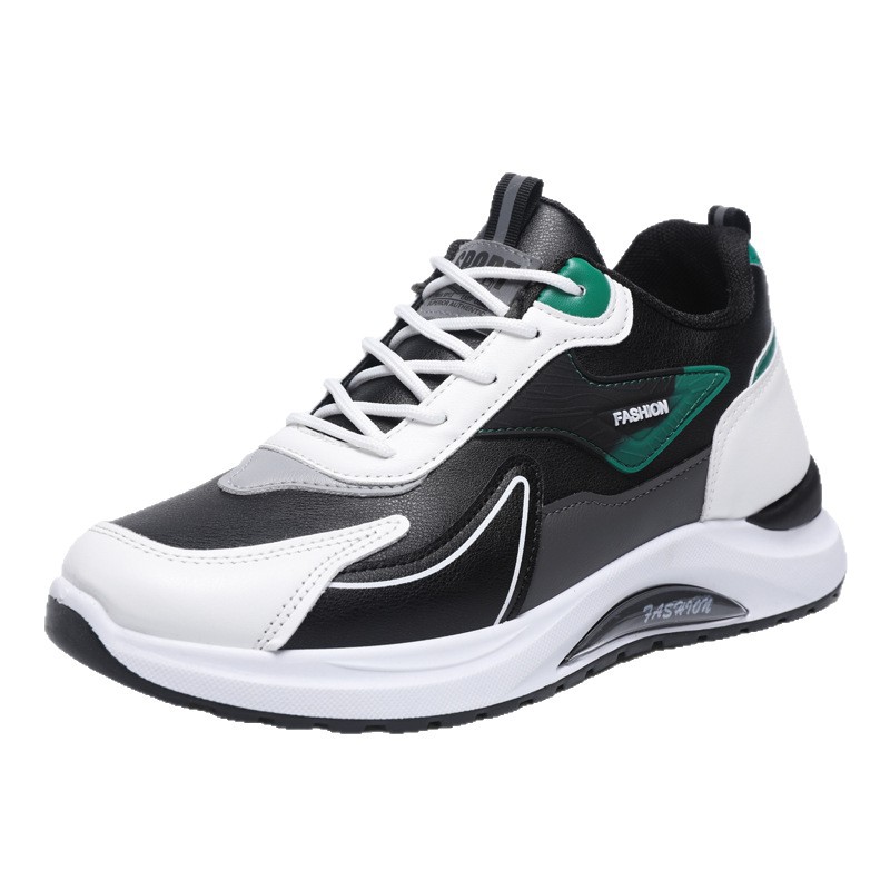 Nuevos zapatos deportivos primavera y otoño zapatos casuales de cuero impermeables para hombres, tendencia de malla transpirable, zapatos de suela suave cómodos y versátiles para correr