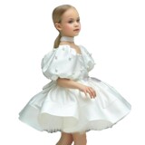 Белый наряд маленькой принцессы, манекен головы, вечернее платье, костюм, из фатина, благородный крой