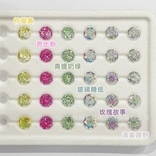 6mm千禧玫瑰切八边形镀膜镀色锆石直播DIY美甲钻饰耳钉包邮