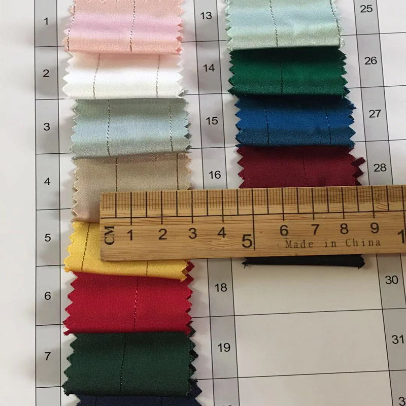 仿醋酸银丝缎面料 银丝条纹亮丝缎面 职业连衣裙套装西装现货布料