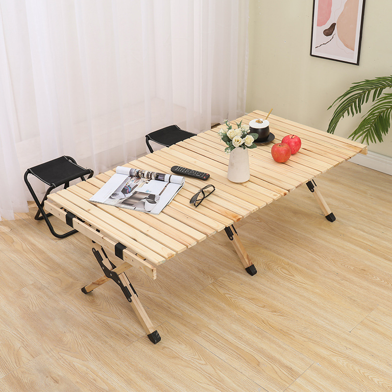 Madera al aire libre mesa plegable y silla traje portátil huevo rollo Mesa camping picnic Mesa coche viaje al aire libre mesa plegable