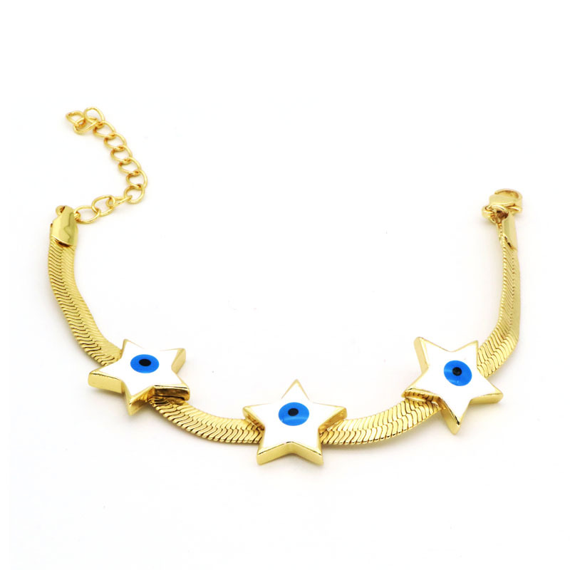 Fashion Devilu0027S Eye Copper Inlay Zircon Bracelets 1 Piece