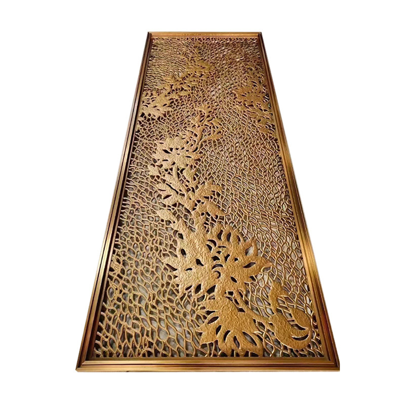 玄関の客間の透かし彫りの仕切りの銅の芸の彫刻のステンレスの屏風のアルミニウムの彫刻の新しい中国式のアルミニウム板の浮彫板の彫刻|undefined