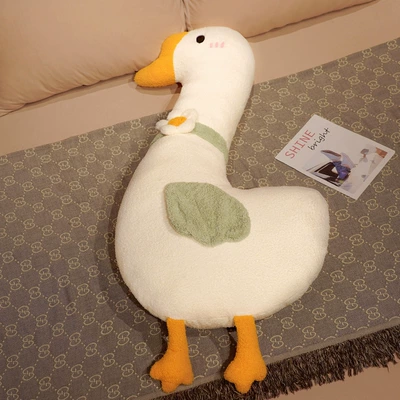 Popular Big White Goose Plush Pillow Toy, Sleeping Doll, Large Doll for Girls and Children, Bed Sleeping Leg-Hugging Toy (Oyuncaq yastıqlar) - green-1m