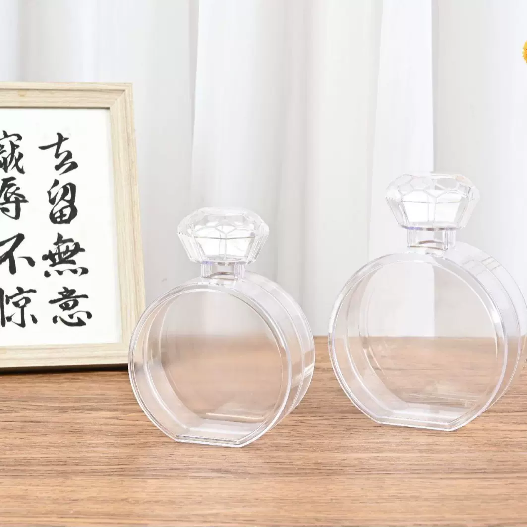 temu跨境批发透明亚克力瓶永生花装饰品钻石香水瓶花艺器材料圣诞