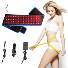 LED红光家用发热女减脂美容红外USB热敷护腰按摩理疗腰带105珠黑
