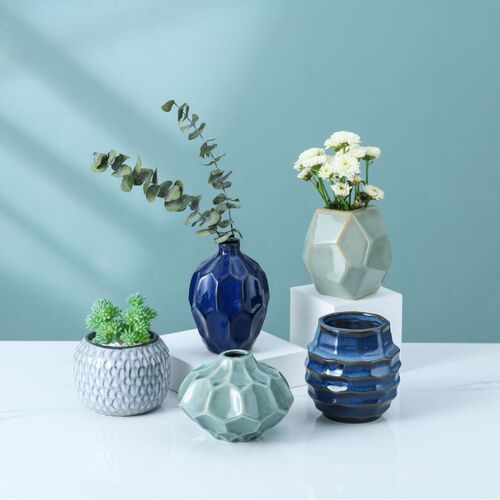 Flower Pot with Ins Style, High-Quality, Soft Furnishing Ceramic Small Flower Pot Decor, Creative Nordic Style Dried Flower and Hydroponic Flower Vase