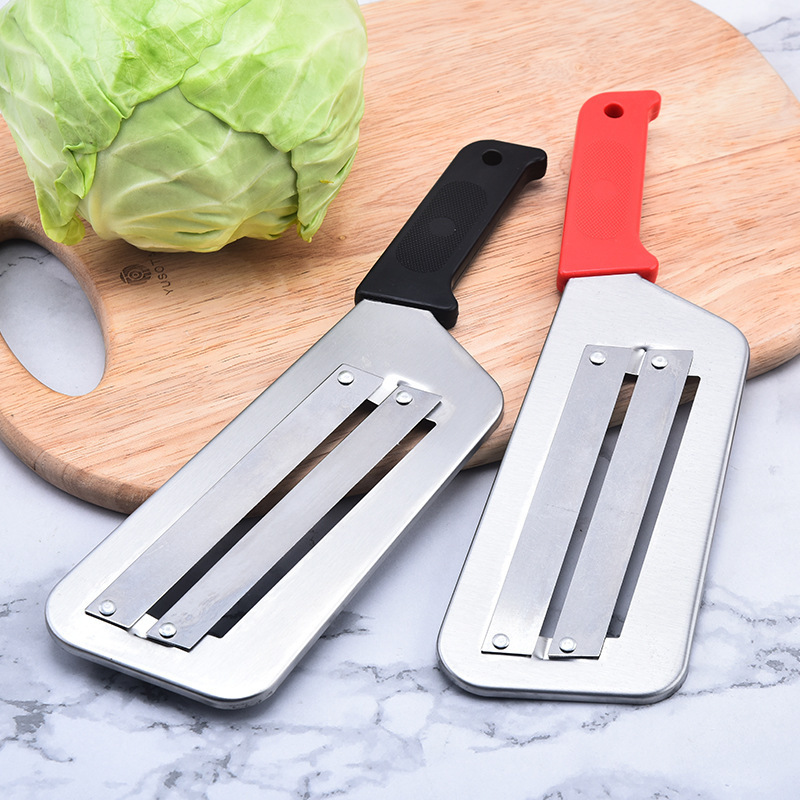 Cocinero de acero inoxidable doble hoja de raspador set cortador de verduras casero cuchillo de frutas afilado gadgets al por mayor raspador