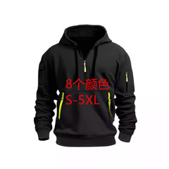 男性服レジャースポーツパーカー秋冬上着腕ポケットファスナーパーカー