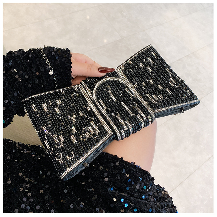 New cross-border European and American retro high-end clutch bag, full diamond single-shoulder crossbody ladies' bag, small bag, socialite dinner bag undefined