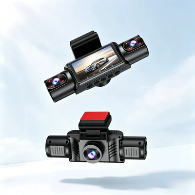 Hot-selling foreign trade product: Three-channel dashcam with wide-angle parking monitoring, suitable for ride-hailing vehicles, available for wholesale (Driving recorder) - xc404-four-lens-camera-wifi