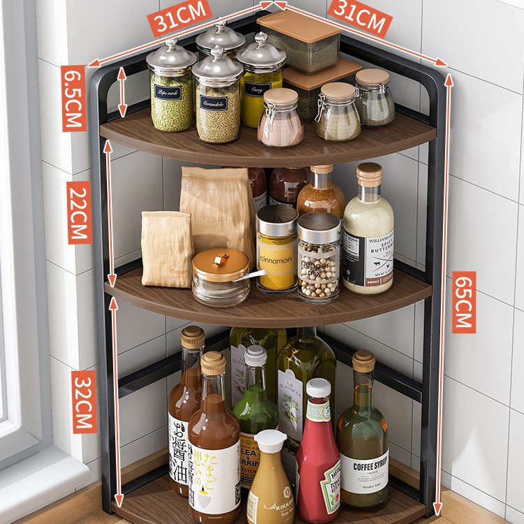 Estante de la cocina Mesa esquina triángulo condimento estante de la esquina condimento multifuncional estante condimento estante de almacenamiento