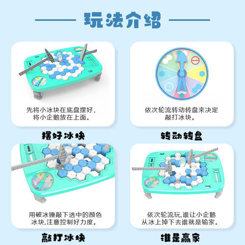 Save the penguins ice-breaking toy puzzle ice-breaking intellectual building blocks children's brain-moving desktop parent-child interactive games