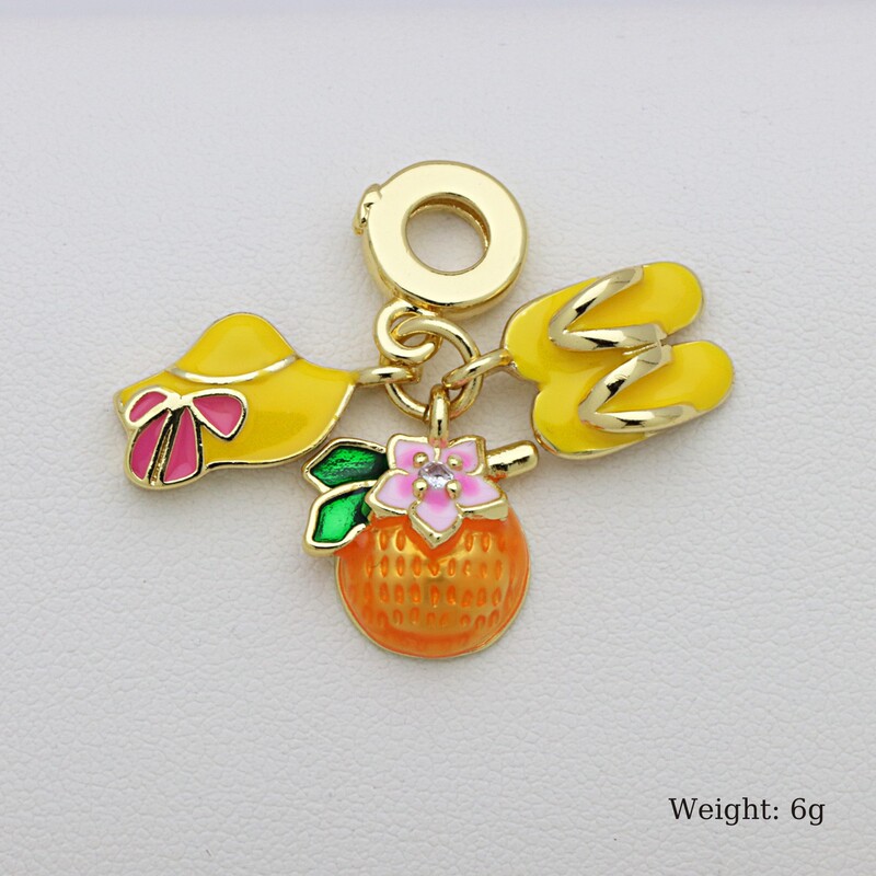 デザインセンスのあるパンダブレスレットペンダントアクセサリーカラードリップオイルプリンセスドレスハイヒールスイカチェリーバーガーピザ|undefined