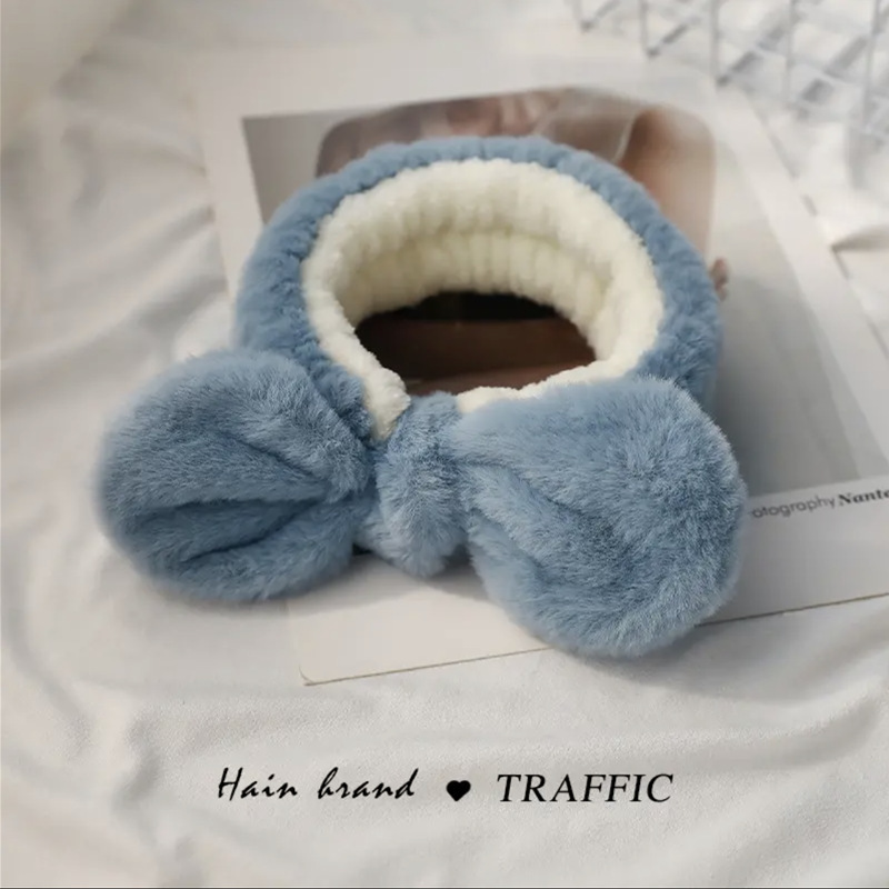 Otoño y invierno dibujos animados peluche lavar la cara cinturón de cabello máscara de mujer lavar la cara cinturón de cabello impermeable estereoscópico impermeable adornamientos de cabello al por mayor