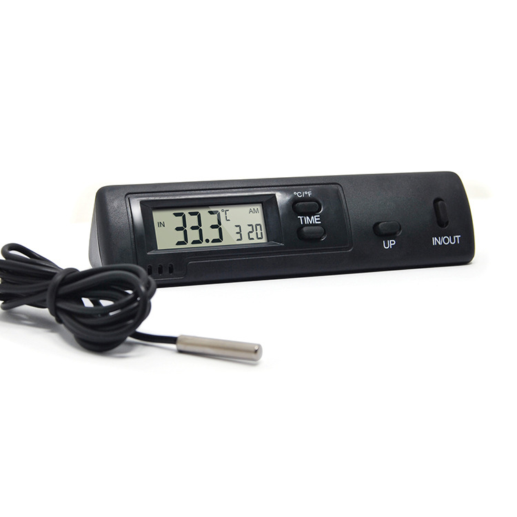 电子数显室内外温度计电子钟功能家庭实用温度计带1米长探头 TM-7