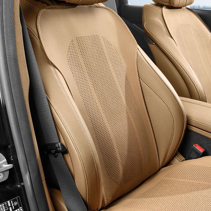 新しいナッパレザーのカーシートクッション、オールシーズン対応の薄型通気性のある穴あき車のインテリアシートカバー、夏用シートクッション|undefined
