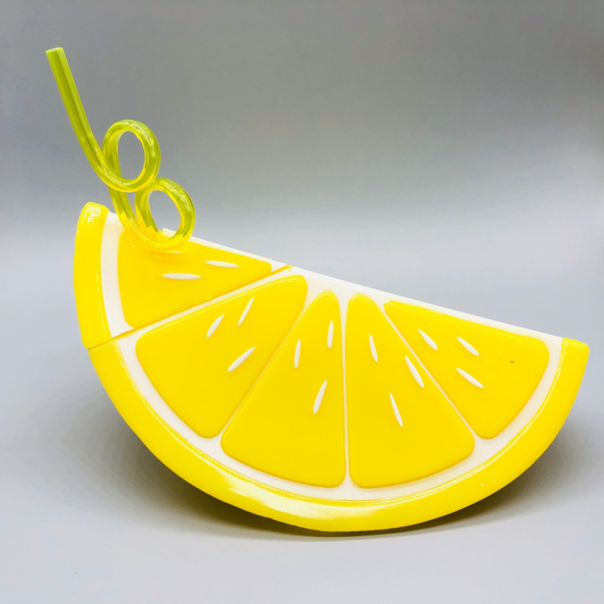 INS dibujos animados para niños piña vaso de plástico sandía limón verano paja agua Taza útil agua Taza