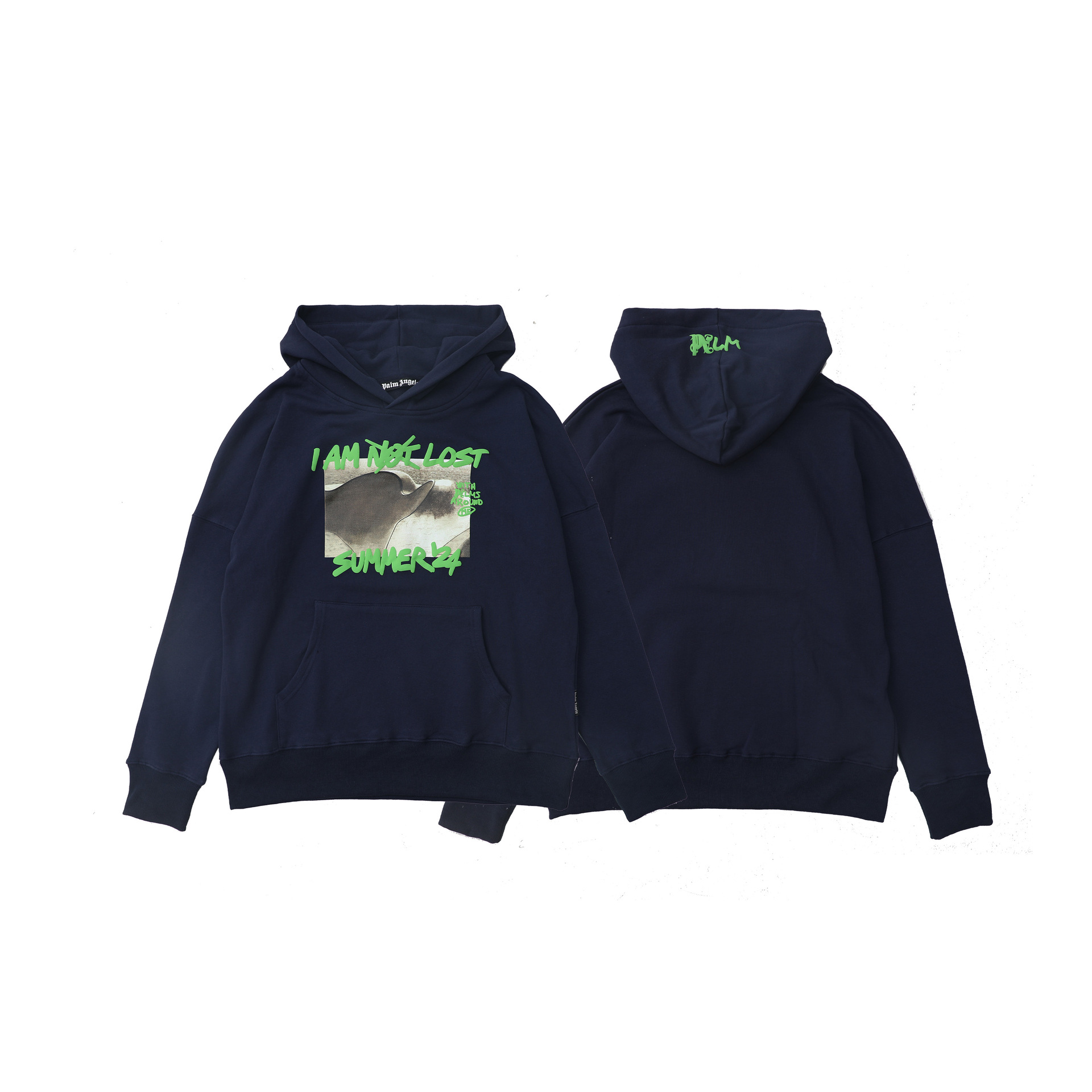 Couples’ Cotton Hooded Sweatshirt, Letter Print and Loose Fit