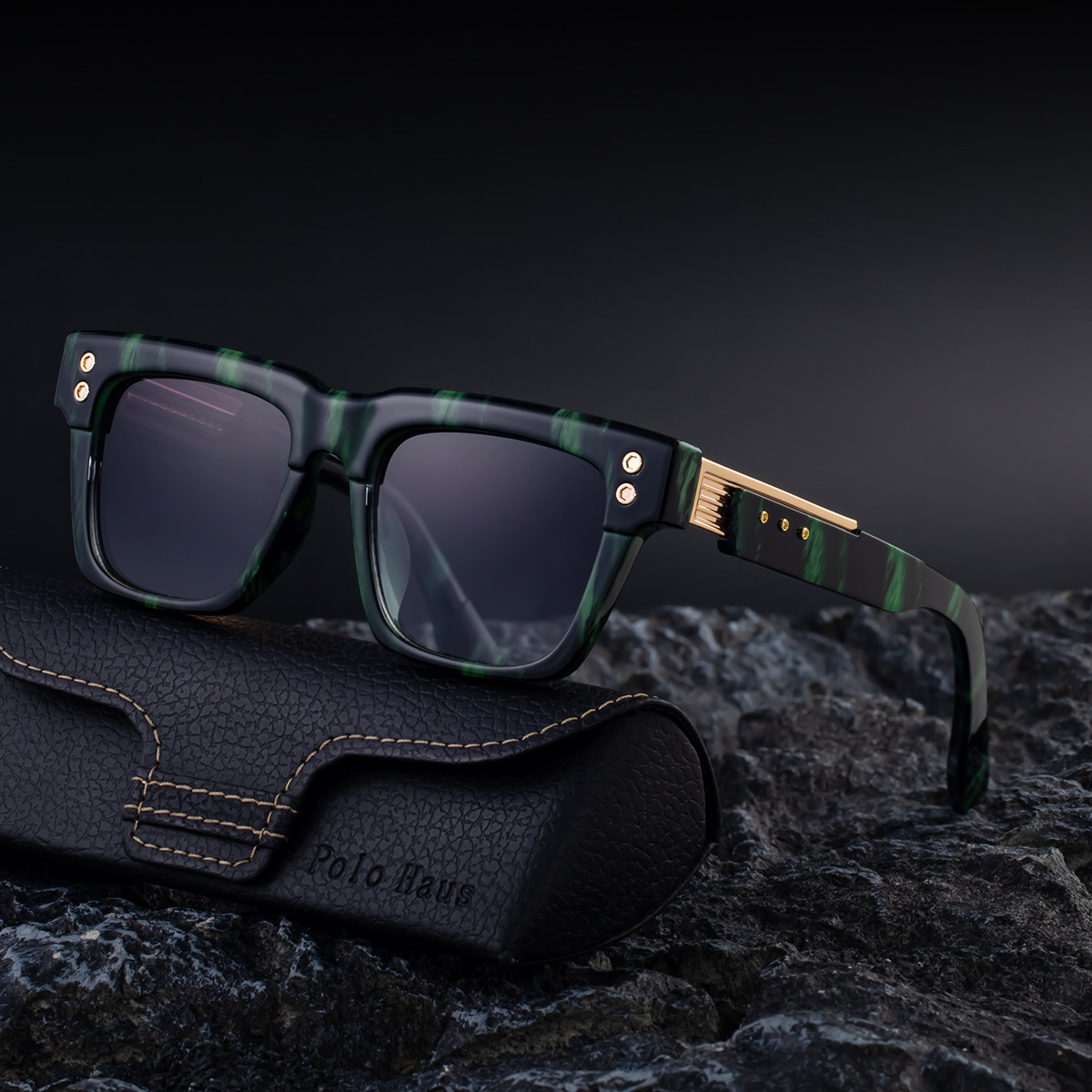 Gafas de sol de montura cuadrada para hombre 2025 nuevas gafas de sol europeas y americanas para hombre, gafas de protección solar transfronterizas retro de moda de alta gama