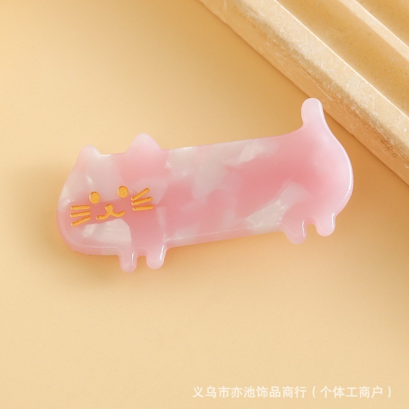 可愛い子猫ヘアピン、繊細でキュートな前髪クリップ、女の子らしいヘアピン、韓国風ソフトガールヘアアクセサリー、ヘア飾り|undefined