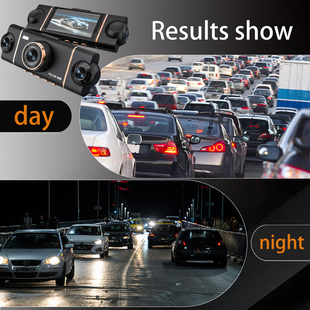 Cross-Border Hot Selling 1080P Four-Lens Driving Recorder, Four-Way Simultaneous Display and Recording, Wifi Infrared Night Vision Ultra-Thin Model