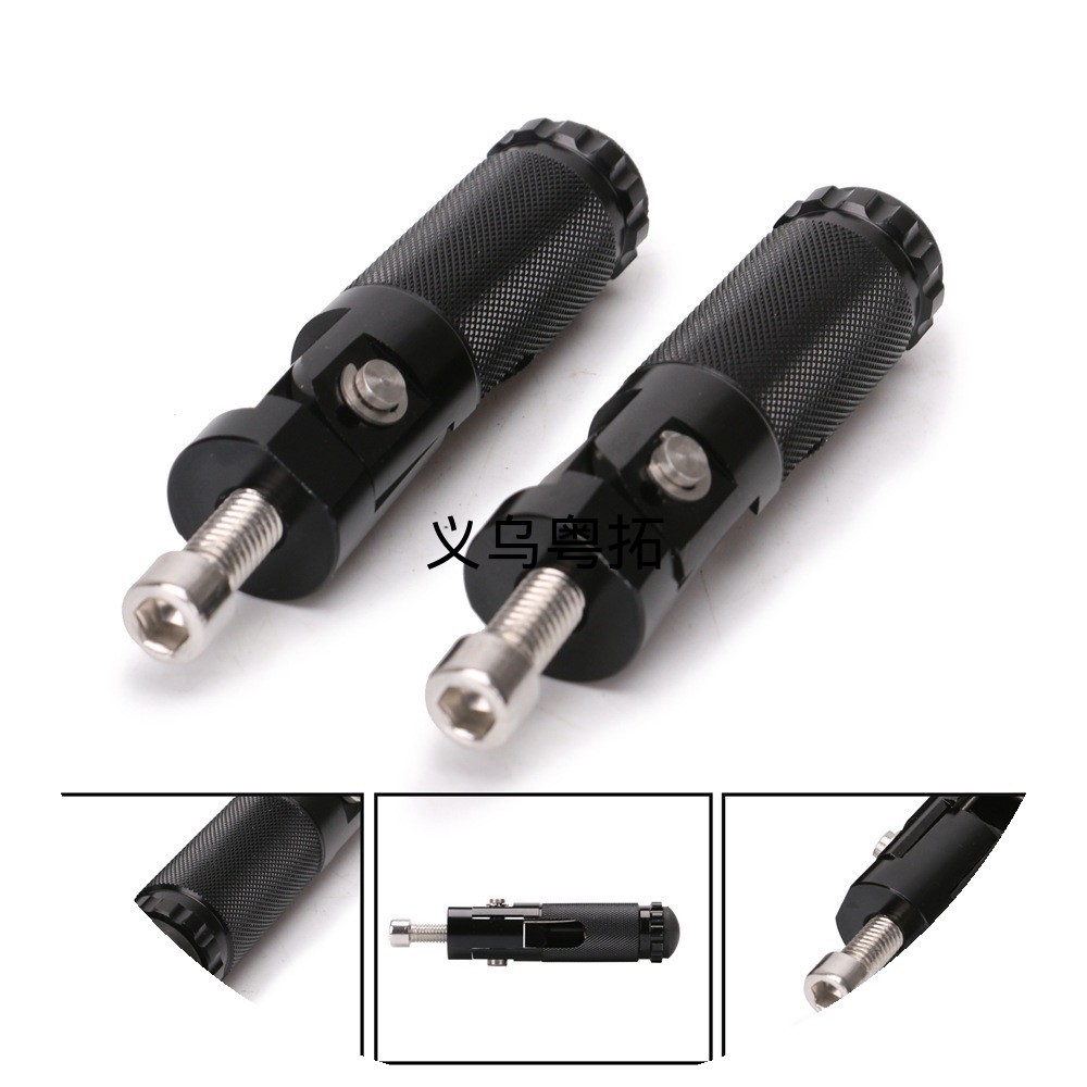 Motorcycle modification accessories CNC aluminum alloy folding footrests round foot pegs for KTM, Harley, Kawasaki modified rear footrests