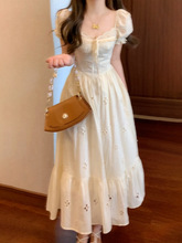 法式气质轻奢高级感温柔风遮肚子显瘦连衣裙子长裙女夏季2024新款